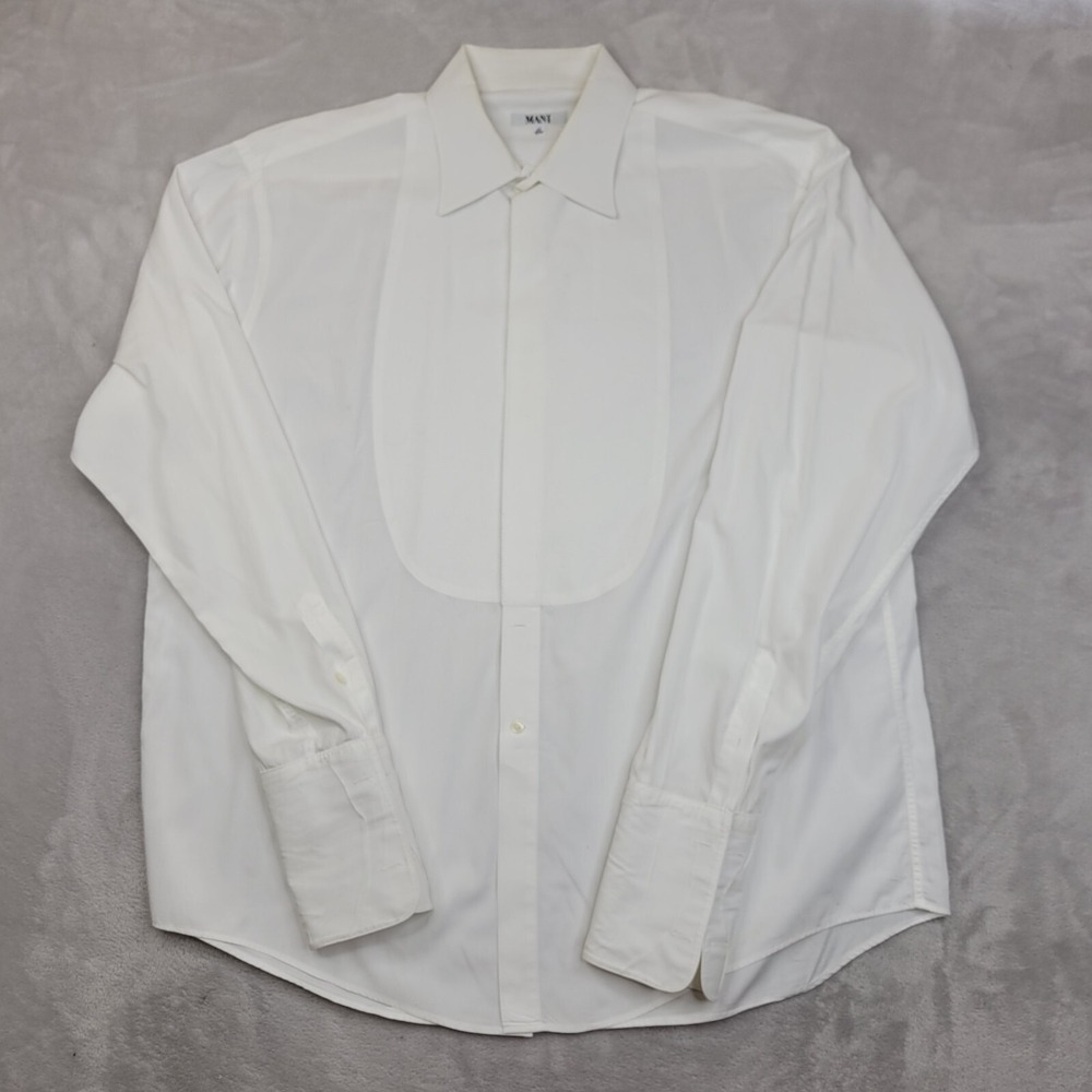 Giorgio‎ Armani Shirt Men 17-34/35 Mani Dress Oxford Formal Suit French Cuff*